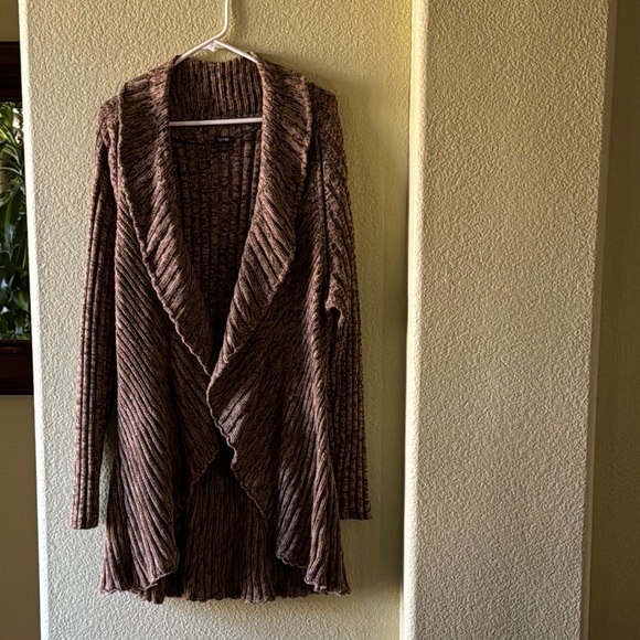 Apt. 9 Brown Ribbed Cardigan, Size 2x - Picture 3 of 4